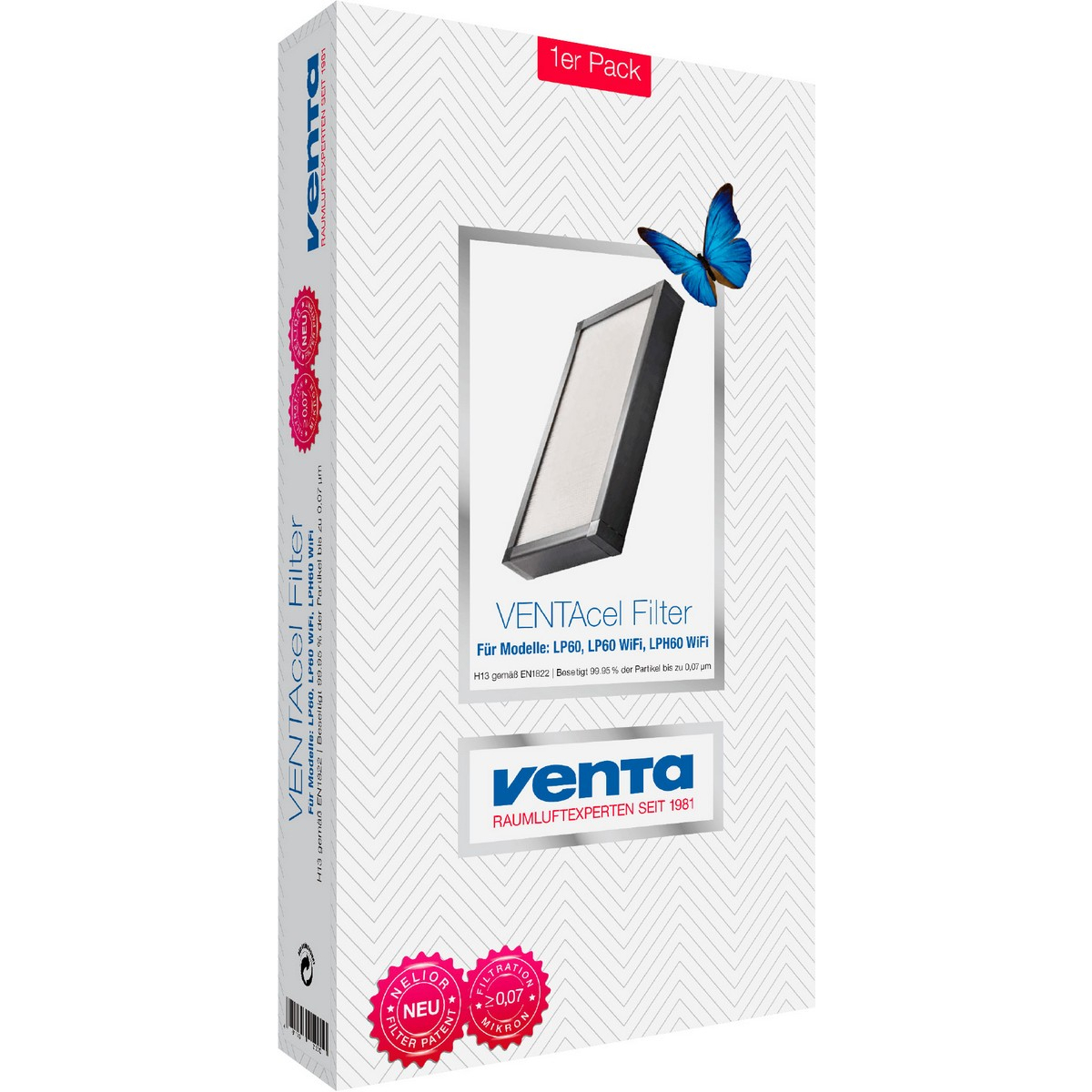 Фильтр тонкой очистки PREMIUM VENTAcel H13 "Nelior" для VENTA LP60/LPH60/AP902/AH902 (0,07 мкм) (2120100)