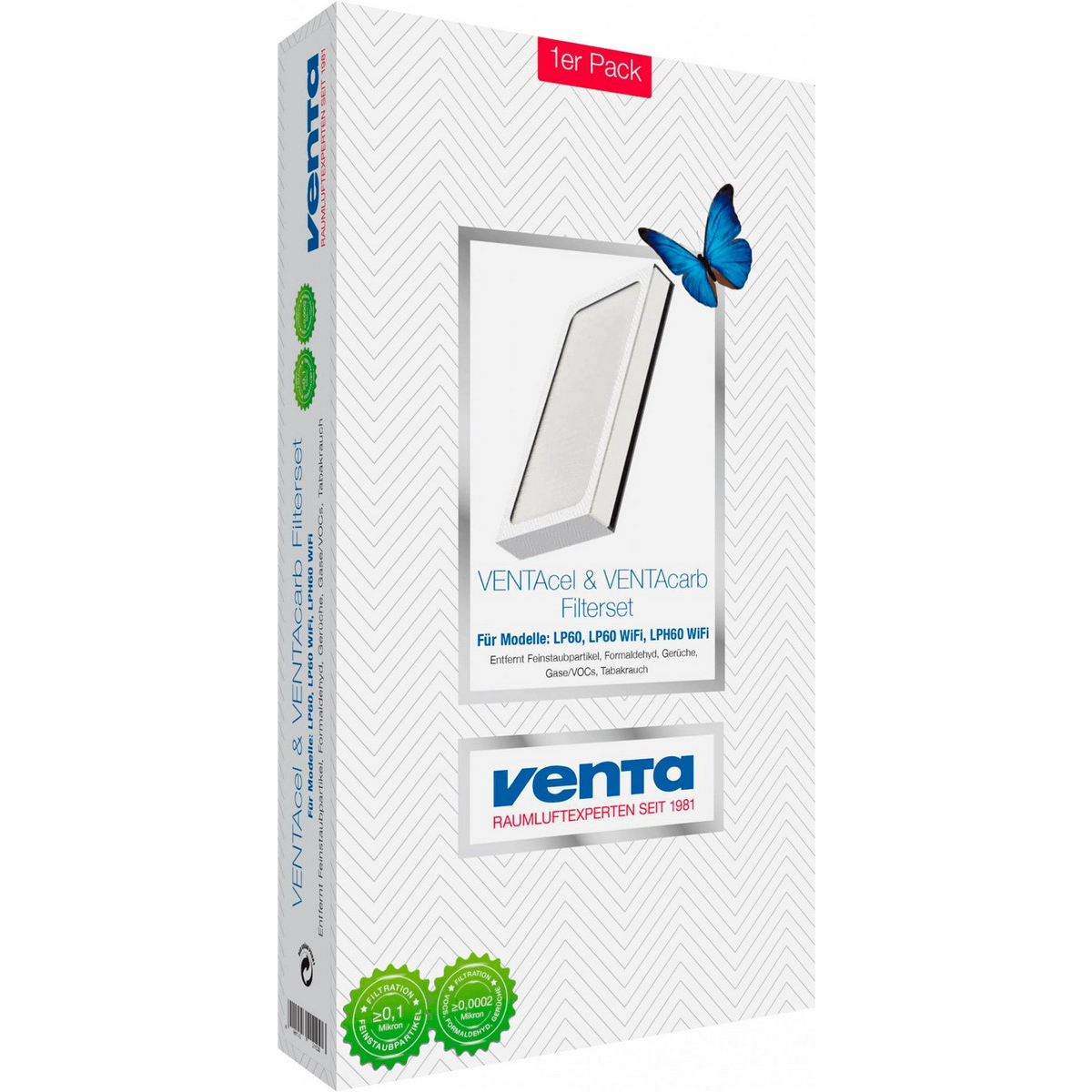 Фильтр 2 в 1 VENTAcel с угольным фильтром для моделей LP60/LPH60/AP902/AH902 (0,1 мкм) (2221100)